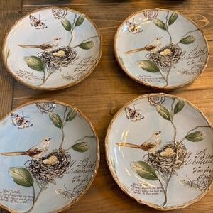 Fitz & Floyd Toulouse Blue-set of 4 Salad Plates